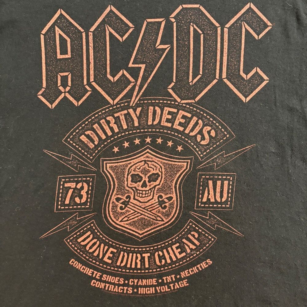 Liquid Blue AC/DC Dirty Deeds  Men T-Shirt Large Concert Tour‎ Rock Graphic Tee - Picture 3 of 8